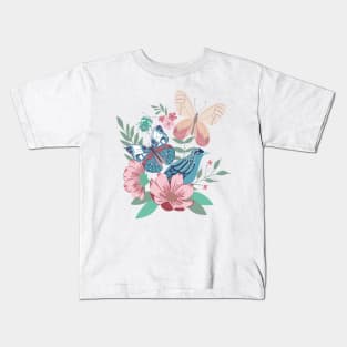 Birds, Butterflies, Blooms  and Bugs Kids T-Shirt